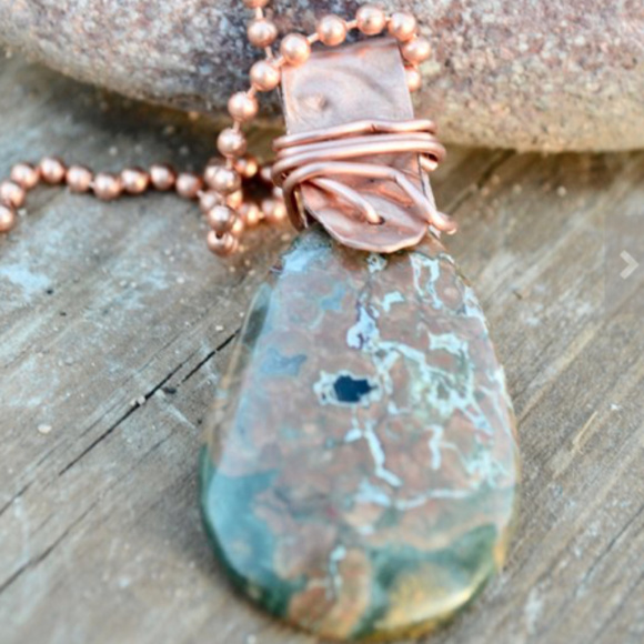 Conceptual Subculture Jewelry - Australian Rainforest Jasper Pendant Necklace